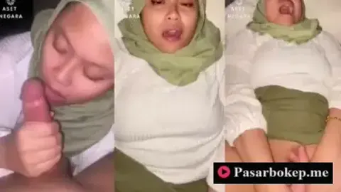 Bokep Indo Kerudung Hijau Nyepong Gantian di Colmekin Mendesah Keenakan